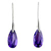 February Purple Leaf Crystal Sterling Silver Earrings