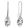 April White Clear Round Leaf Crystal Sterling Silver Earrings
