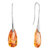 November Yellow Leaf Crystal Sterling Silver Earrings