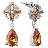 Clear And Citrine Topaz Crystal Flower Dangle November Birthstone Citrine ...