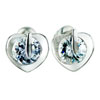 Apr Birthstone Clear White Crystal Diamond Accent Love Stud Earrings