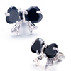Black Crystal Bowknot Stud Earrings