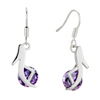 High Heel Shoes With February Birthstone Amethyst Crystal Dangle Earrings
