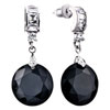 Black Rhinestone Crystal Olive Leaf Dangle Earrings