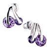 Cherry With February Birthstone Purple Crystal Stud Earrings