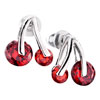 Light Siam July Birthstone Crystal Cherry Sterling Silver Stud Earrings