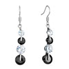 Black And White Crystal Dangle Earrings