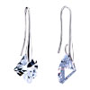 April Birthstone Clear Crystal Shell Sterling Silver Dangle Earrings
