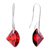 July Birthstone Light Siam Crystal Shell Sterling Silver Dangle Earrings