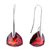 Light Siam July Birthstone Triangular Crystal Sterling Silver Dangle Earri...