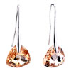 Topaz November Birthstone Triangular Crystal Sterling Silver Dangle Earrings
