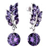 Amethyst Color February Birthstone Dangle Earrings