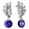 February Amethyst Birthstone Hanging On Crystal Plumage Earrings