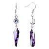 Tanzanite February Birthstone Crystal Wedge Shape Sterling Silver Dangle E...