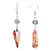 Topaz November Birthstone Crystal Wedge Sterling Silver Dangle Earrings