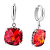 Classic Hyacinth Crystal Square Sterling Silver Dangle Earrings