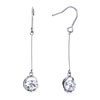 Apr Birthstone Clear White Crystal Diamond Accent Dangle Earrings