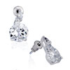 Classic April Birthstone Clear Crystal Round And Leaves Stud Earrings