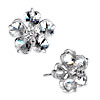 Classy Flower With White April Birthstone Crystal Stud Earrings