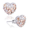 Heart With Topaz November Birthstone Crystal And Little White Pearl Stud Earrings