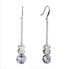 Baby Bear And White April Birthstone Crystal Dangle Earrings