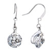 White April Birthstone Crystal With Cherry Dangle Earrings