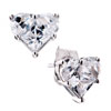 April Birthstone Clear Crystal Heart Earrings Stud