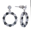 Pugster April Birthstone Crystal Dangle Half Clear And Black Swarovski Crystal Dangle Earrings