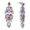 Colorful Crystal Leaf Dangle Earrings