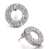 Pugster Loop With April Birthstone Clear Swarovski Crystal Stud Earrings
