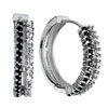 Pugster April Birthstone Set Half Clear And Black Swarovski Crystal Hoop