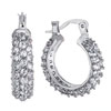 April Birthstone Set Full Clear Crystal Hoop Earrings