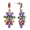 Pugster Colorful Swarovski Crystal Cluster Dangle Earrings