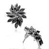 Pugster Black Swarovski Crystal Petals Stud Earrings