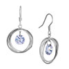 Fine April Birthstone Clear Crystal Hoop Dangle Earrings