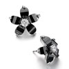 Pugster Black Swarovski Crystal Flower With Clear Pistil Stud Earrings