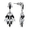 Pugster White April Birthstone And Black Swarovski Crystal Cluster Dangle Earrin