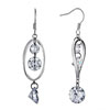 Pugster Classic April Birthstone Clear Swarovski Crystal Hoop Dangle
