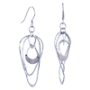 Bend Round Shape Earrings Sterling Silver