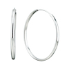 Double Smooth Sterling Silver Hoop Earrings
