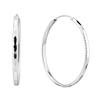 Laser Embroidery Edge Nail Sterling Silver Hoop Earrings