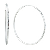 Laser Flower Pattern Sterling Silver Hoop Earrings