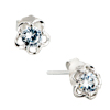 April Birthstone Flower Classic Small Sterling Silver Earrings
