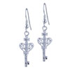 Dangling Crown And  Cross   Earrings 