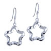 Silver Waved Star Earrings