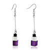 Deep Purple Square Resin Earrings