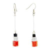 Resin Red Square Shape Earrings