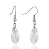 White Drop With Pattern Resin Earrings