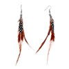 Pugster Brown Feather Dangle