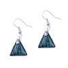 Green Triangular Fused Dichroic Glass Earrings